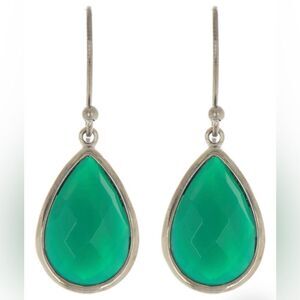 WOMEN’S BEAUTIFUL Green Onyx Pear Drop Earrings